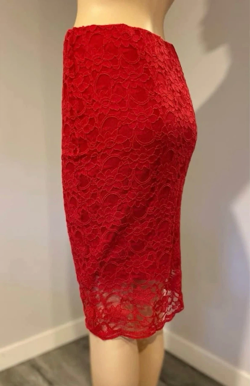 🏈 NEW Ricki’s Red lace pencil skirt XS - photo 4