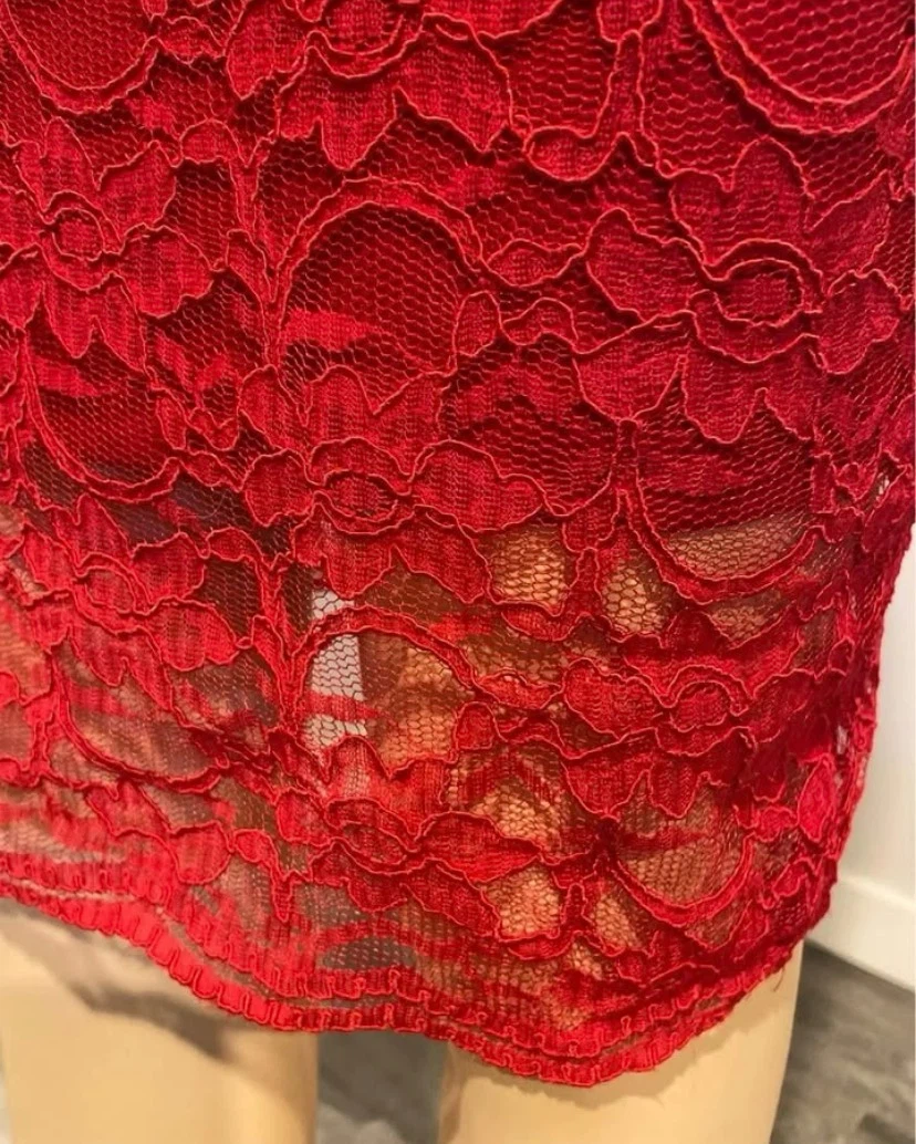 🏈 NEW Ricki’s Red lace pencil skirt XS - photo 5