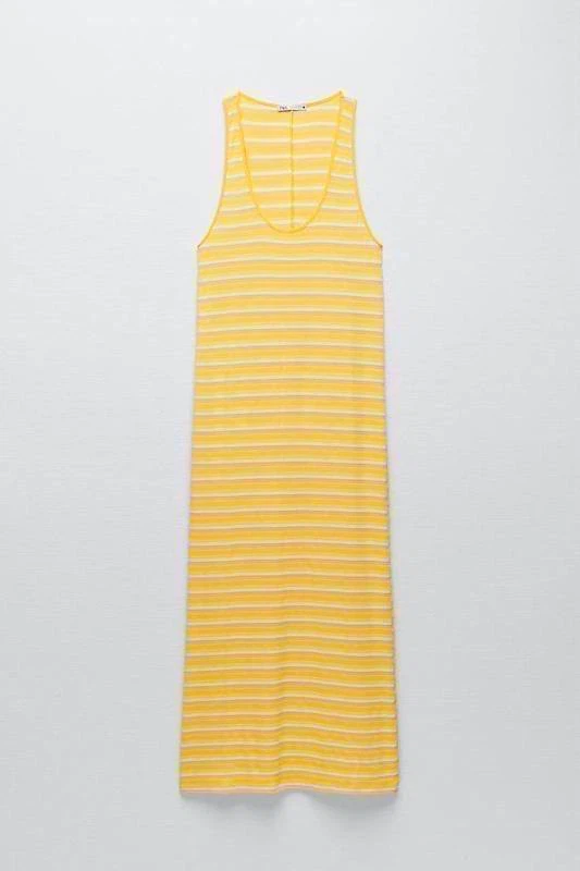 ZARA Yellow Striped Dress – Size M - photo 5