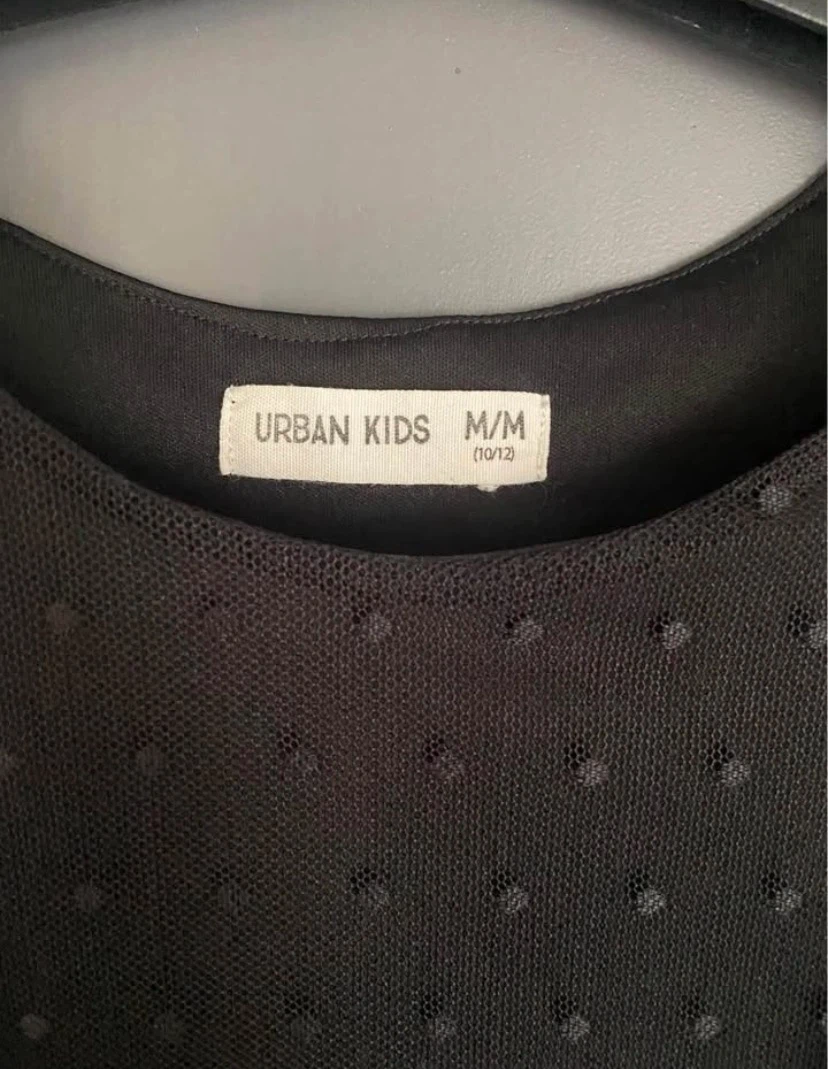 🏈 EUC Urban Kids Black Polka Dot Ruffle Dress 10-12 yrs - photo 2