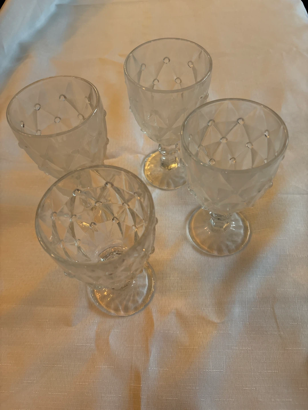 Set of 4 Textured Glass Goblets