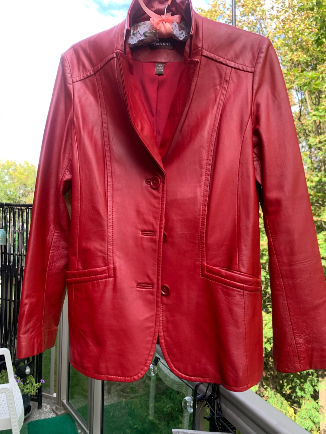 Women’s Fashion Danier Red Leather Jacket