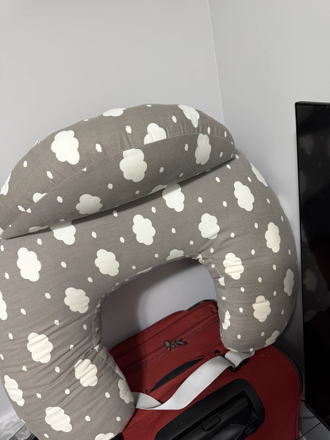 Momcozy Nursing Pillow with Grey Cloud Pattern