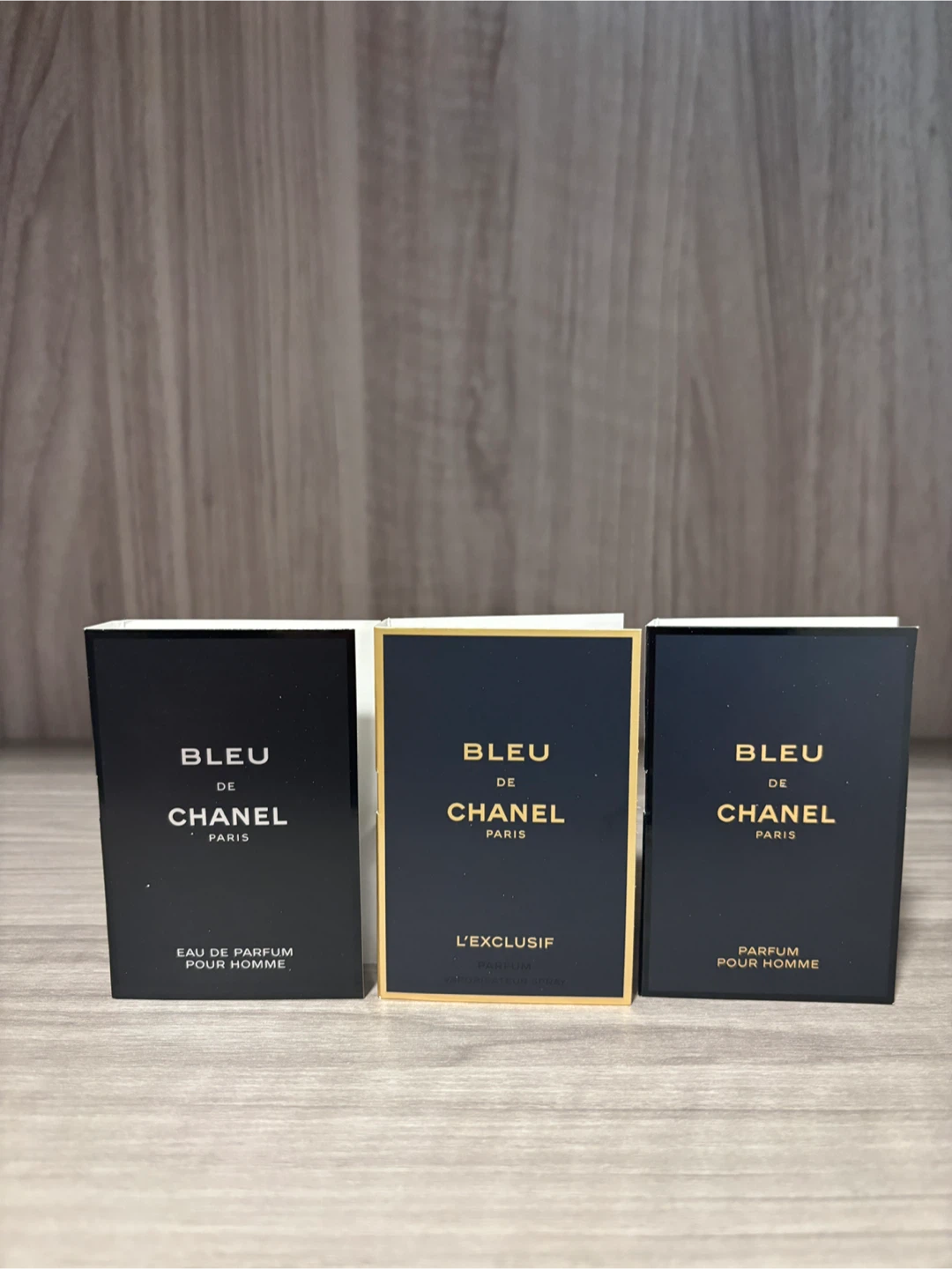 Bleu de Chanel Sample Trio-EDP, L’Exclusif & Parfum, 1.5ml each