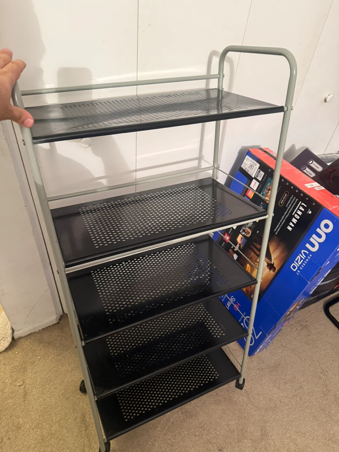 Costway 5-Tier Rolling Utility Shelving Cart - photo 4