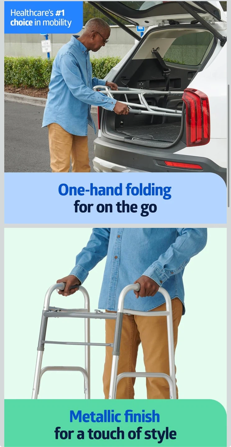 Folding Walker with 5" Wheels - photo 2