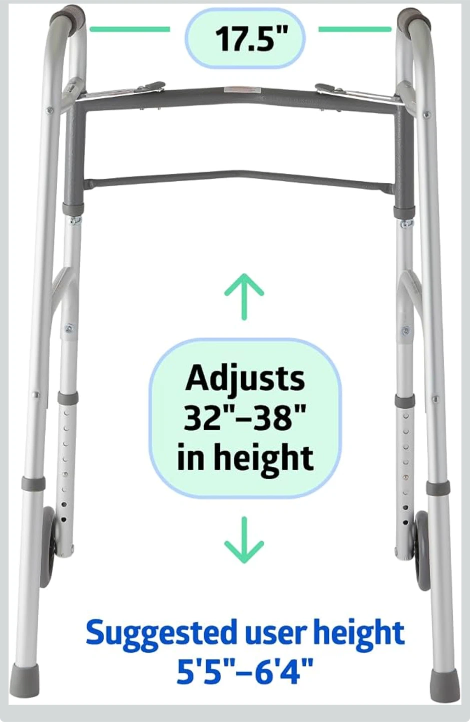 Folding Walker with 5" Wheels - photo 5
