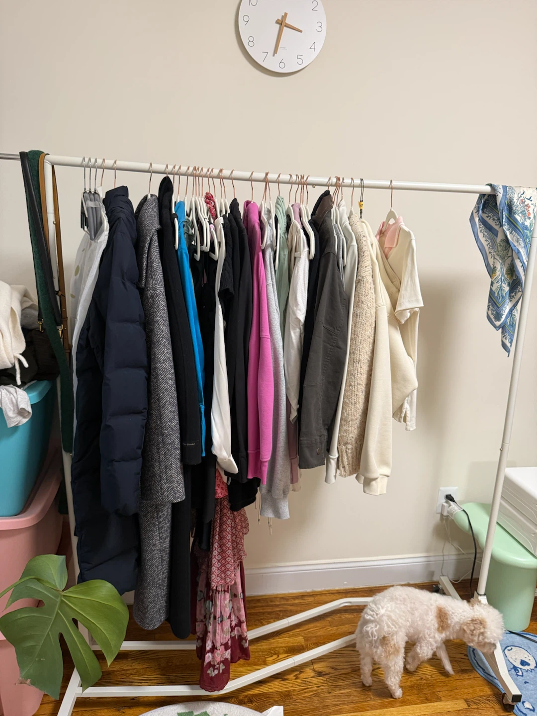 White Rolling Clothes Rack - photo 2