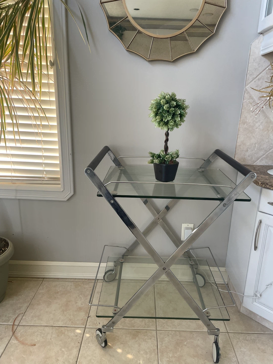 Chrome and Glass Serving Cart - photo 3
