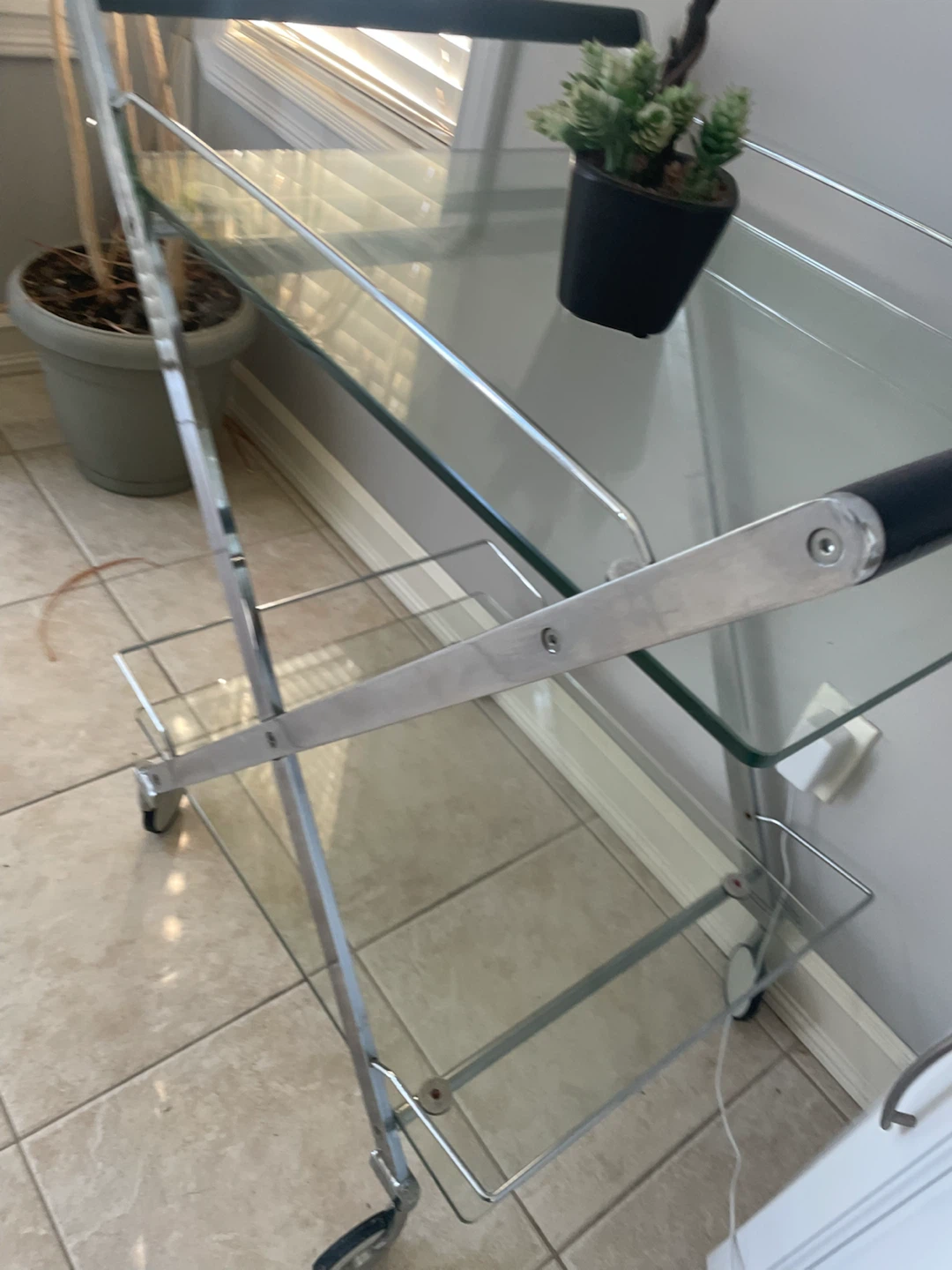 Chrome and Glass Serving Cart - photo 5