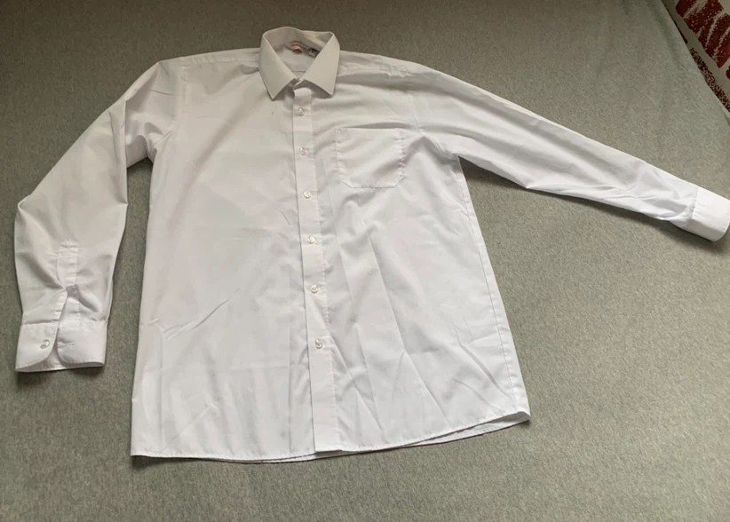 InSchoolWear White Long-Sleeve Uniform Shirt 15” 🏈