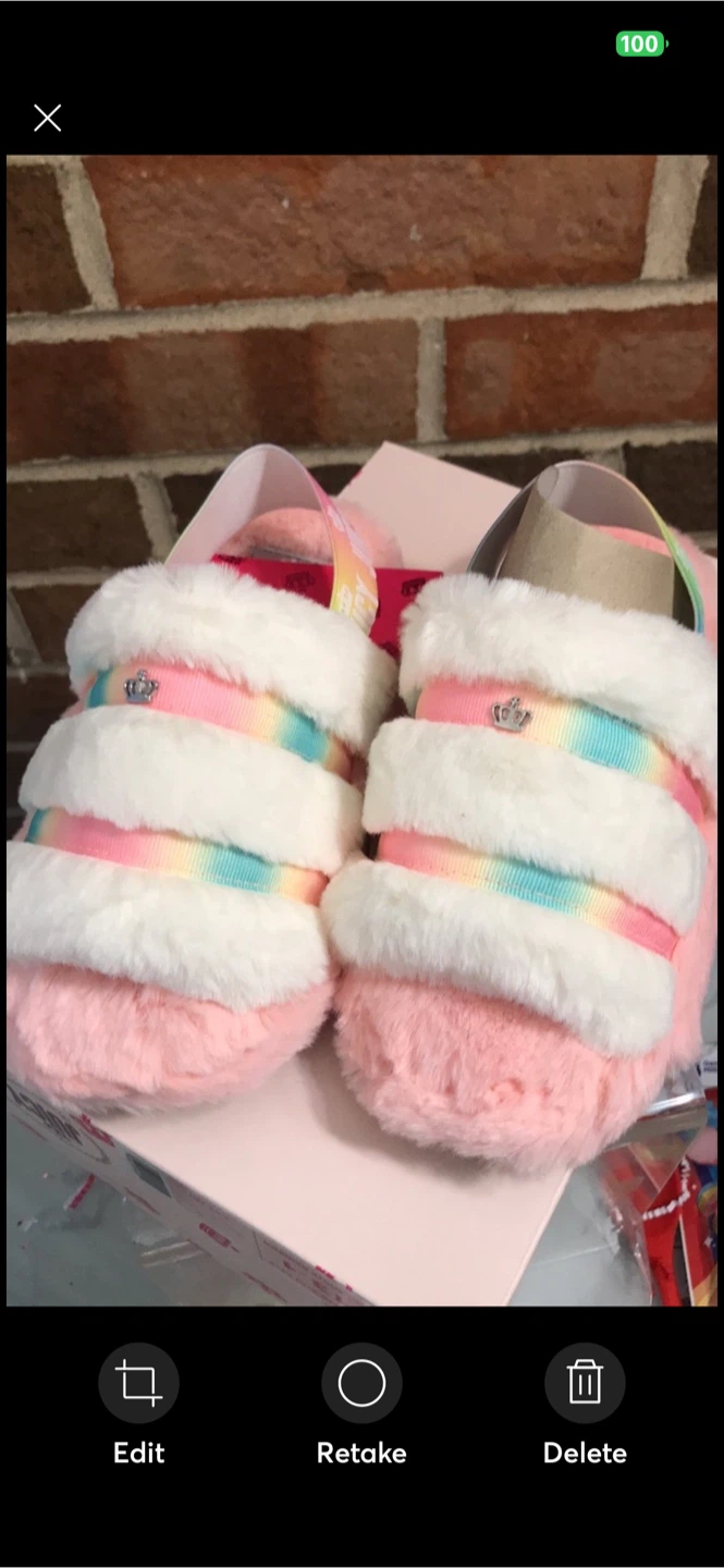 Juicy Couture 🏈 Rainbow Faux Fur Sandals