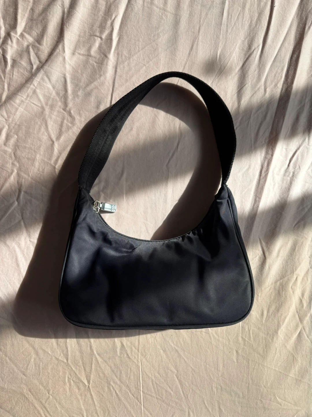 Aritzia Sunday Best Goldie Black Nylon Shoulder Bag