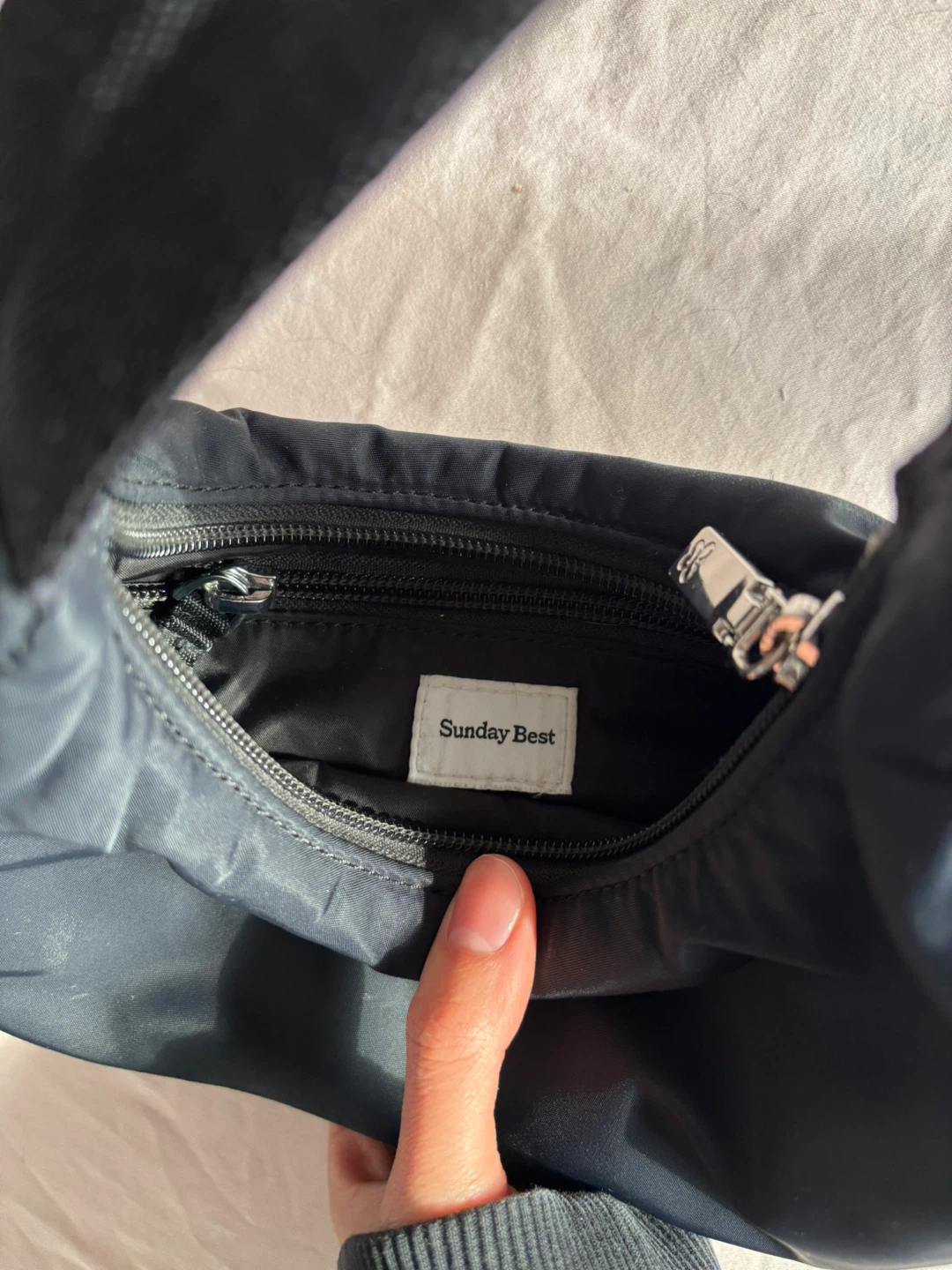 Aritzia Sunday Best Goldie Black Nylon Shoulder Bag - photo 2