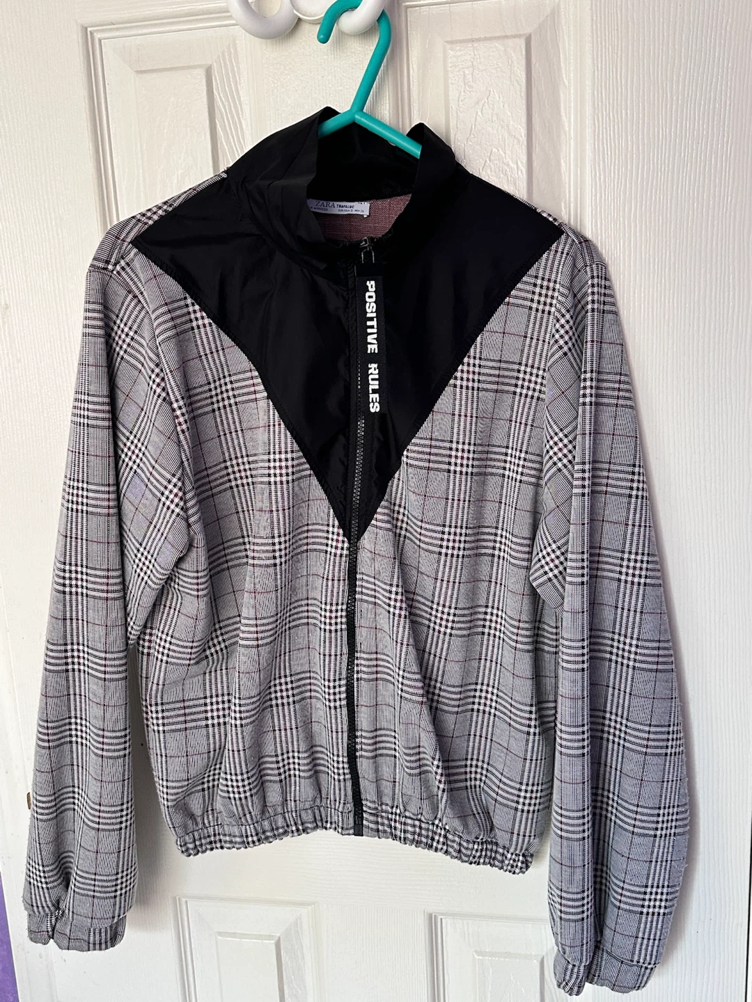 Zara Plaid Zip-Up Jacket - Size S