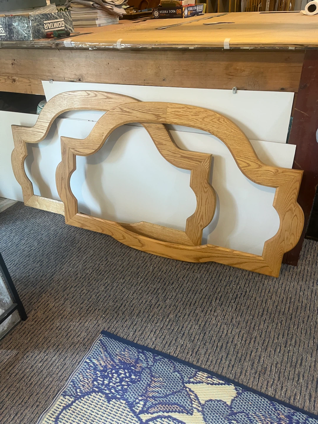 Set of two oak frames.