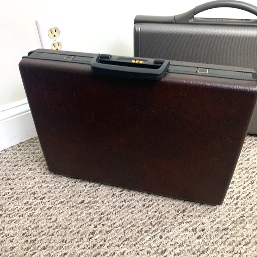 Hard Shell Briefcases Combination Lock Business Cases Vintage - photo 4