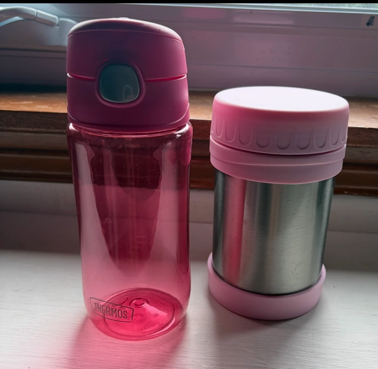 Thermos Pink Water Bottle and Food Jar set