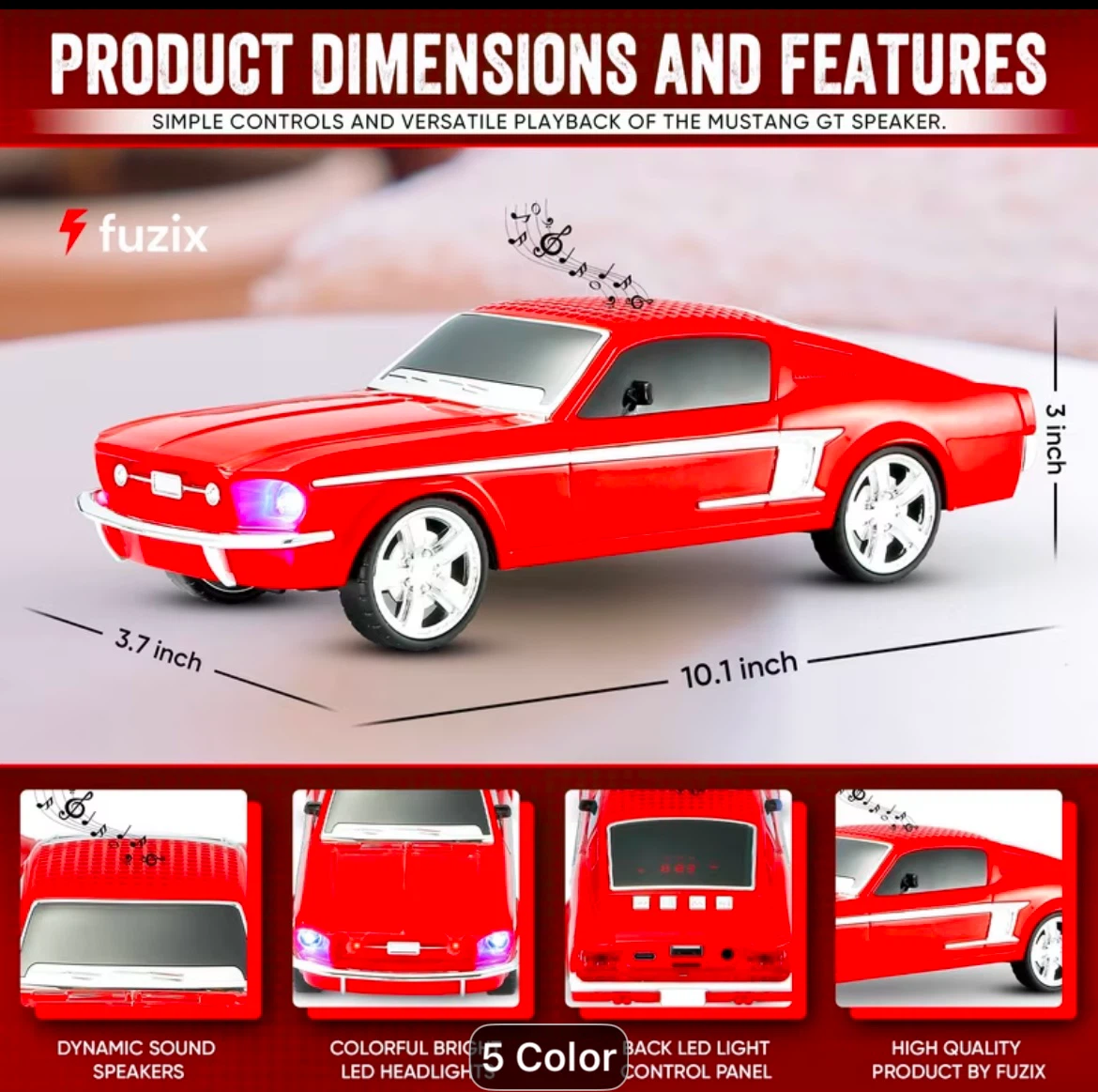 Fuzix Mustang GT Car Speaker - photo 2