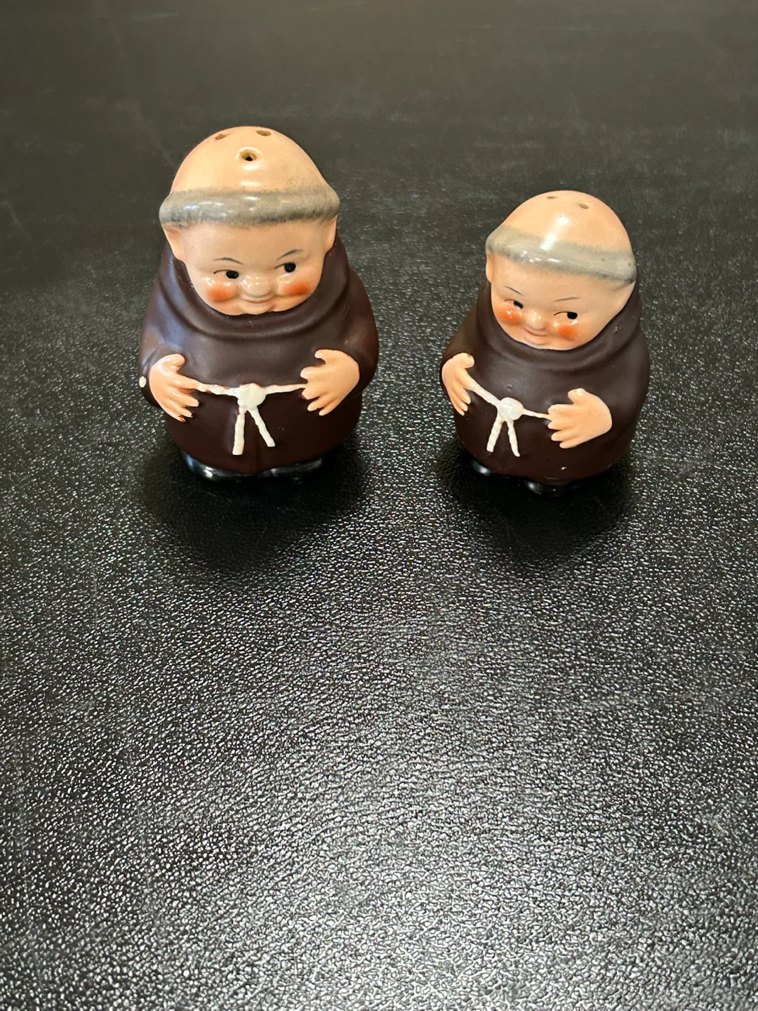 Vintage Ceramic Monk Salt and Pepper Shakers