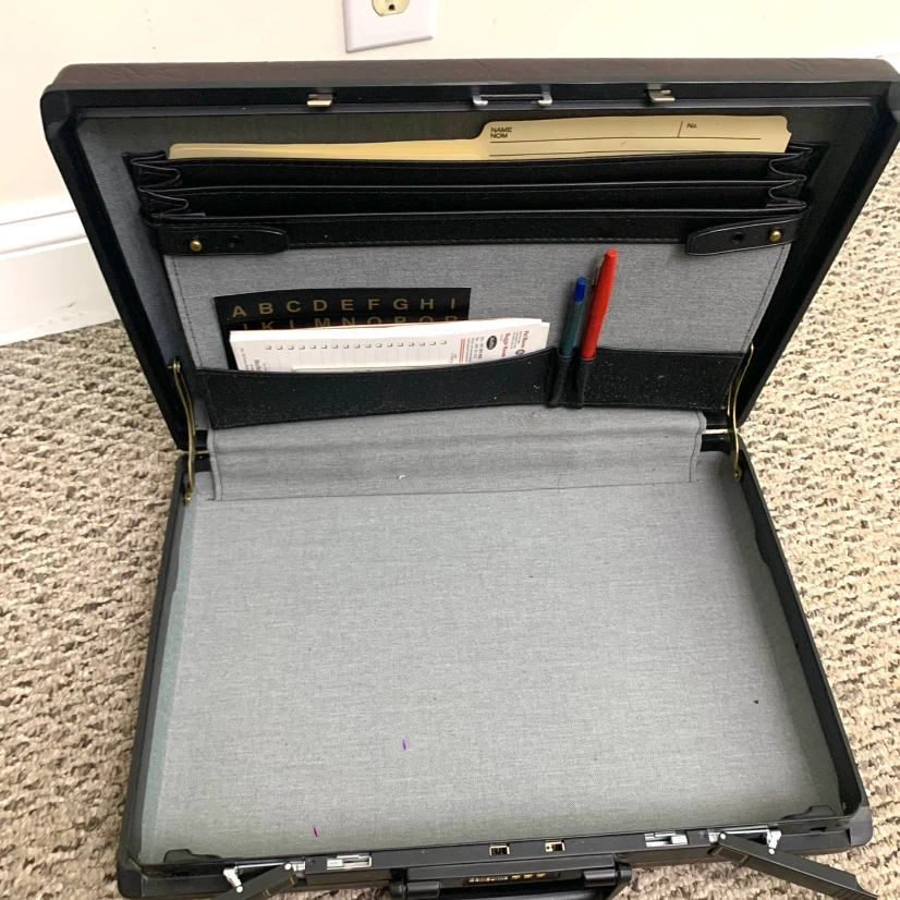 Hard Shell Briefcase Business Document Case Brown Samsonite - photo 3