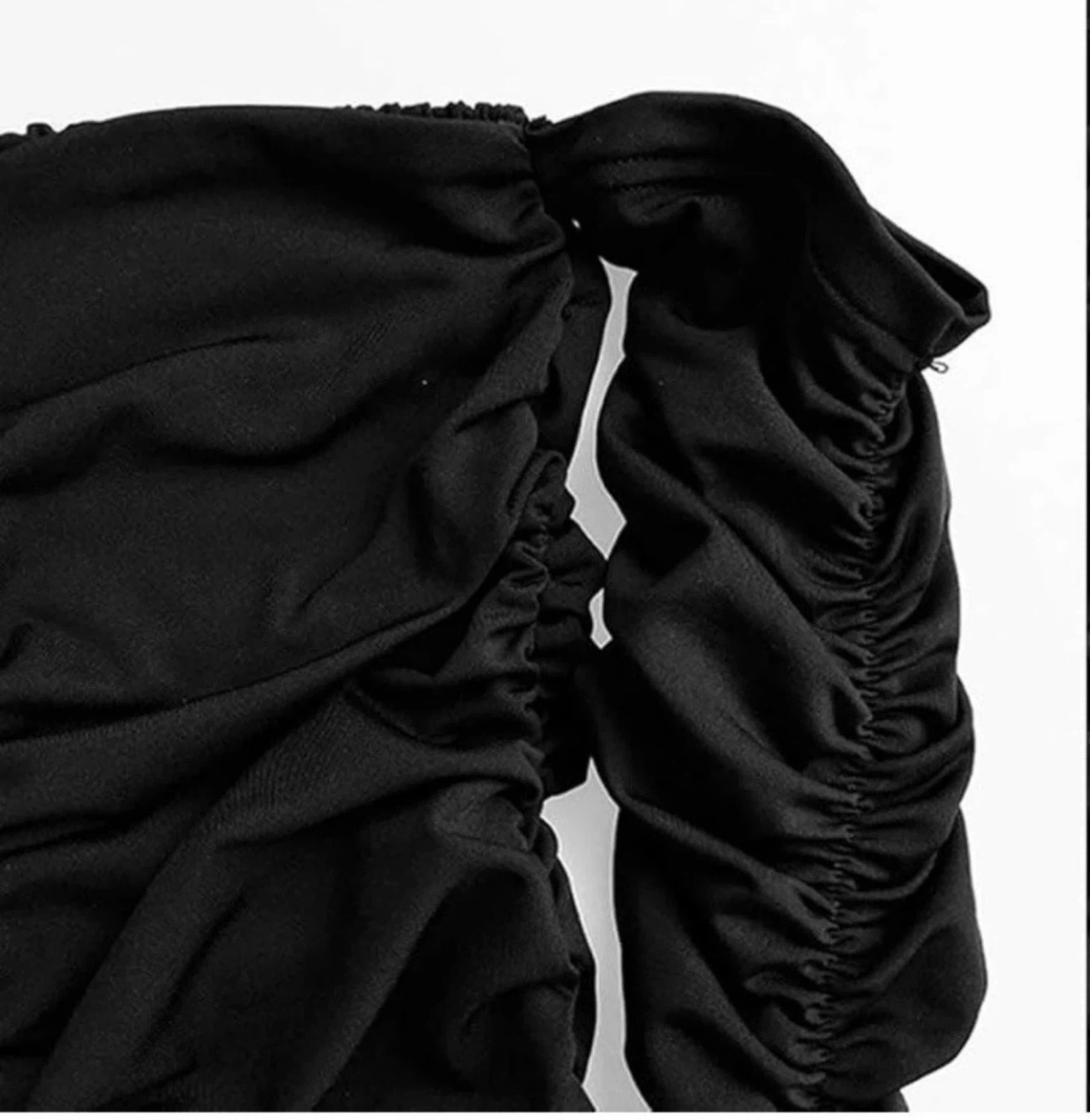 Black Ruched Bodycon Mini Dress, brand new - photo 2