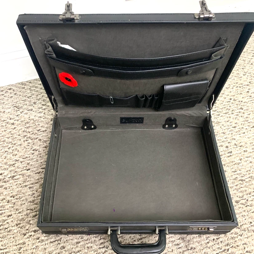 Buxton Black Attache Case Briefcase - photo 3