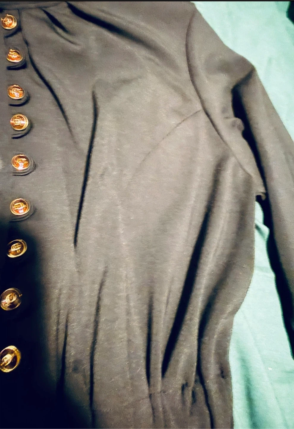 Black long-sleeve dress with fringe, brand new - photo 4