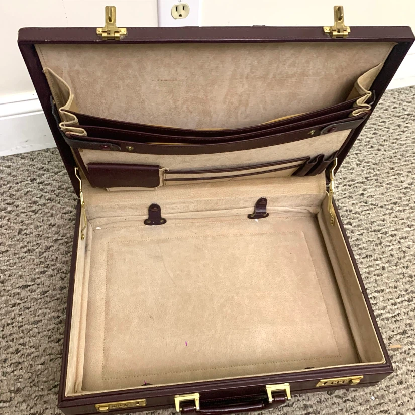 Briefcase Burgundy Leather Business Document Case - photo 3