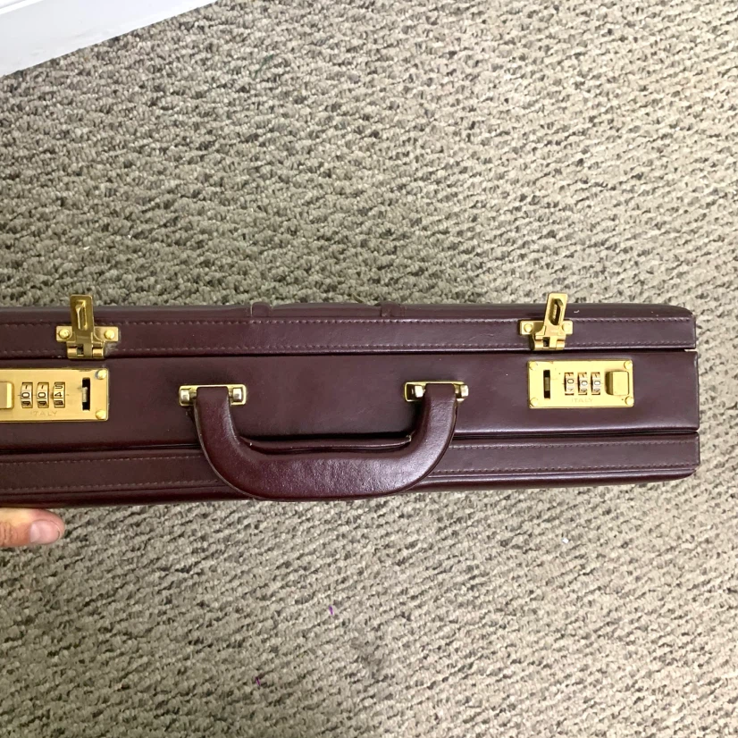 Briefcase Burgundy Leather Business Document Case - photo 4