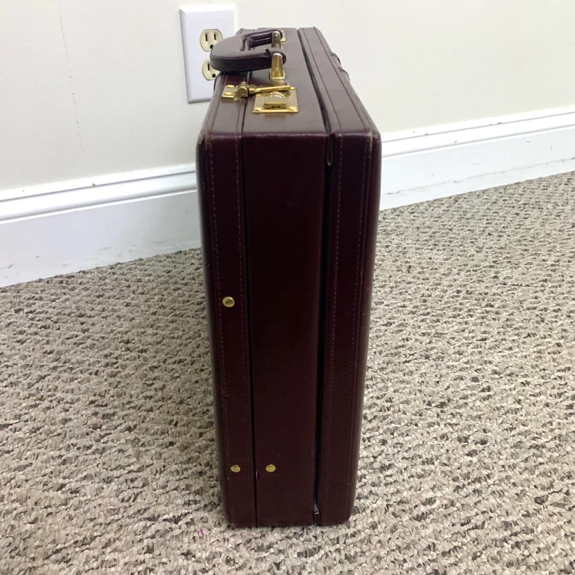 Briefcase Burgundy Leather Business Document Case - photo 5