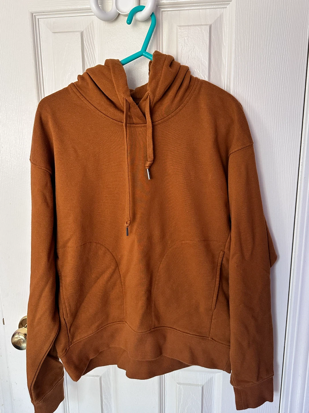Uniqlo Sweat Pullover Hoodie Camel Brown/Dark Orange