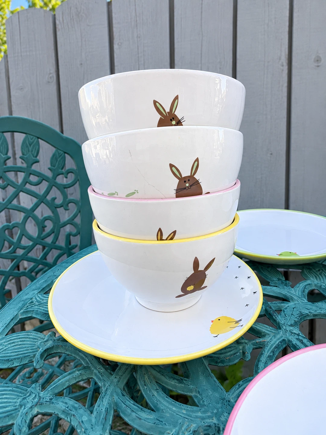 Easter Bunny & Chick  – 8 Piece Bowls/Dishes
