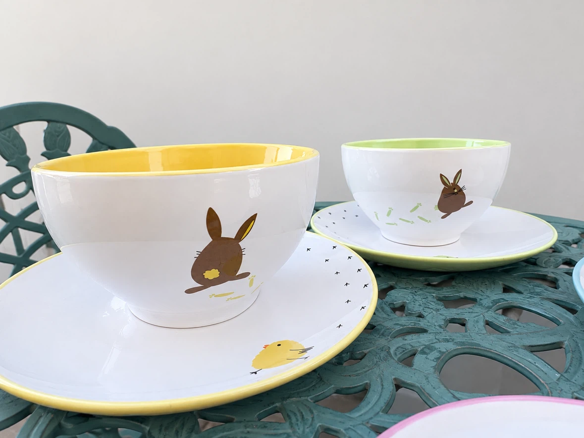 Easter Bunny & Chick  – 8 Piece Bowls/Dishes - photo 3