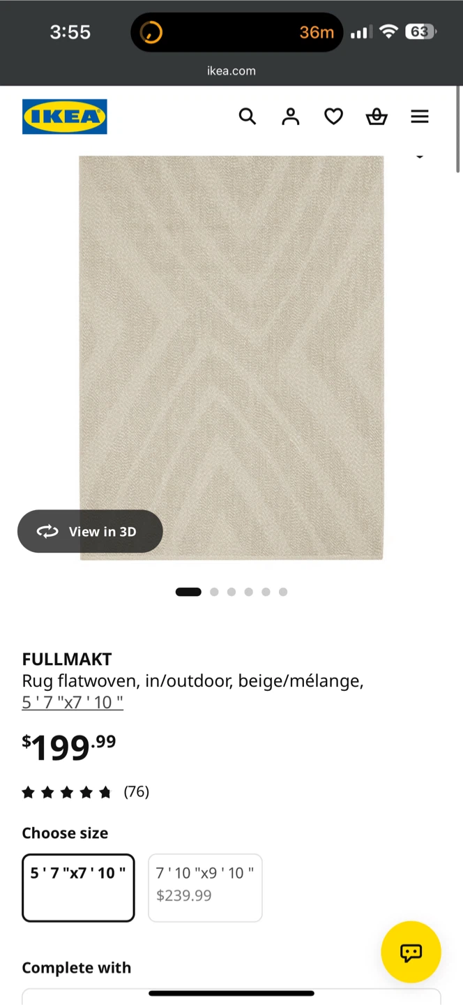 IKEA FULLMAKT Beige Flatwoven Rug - photo 2