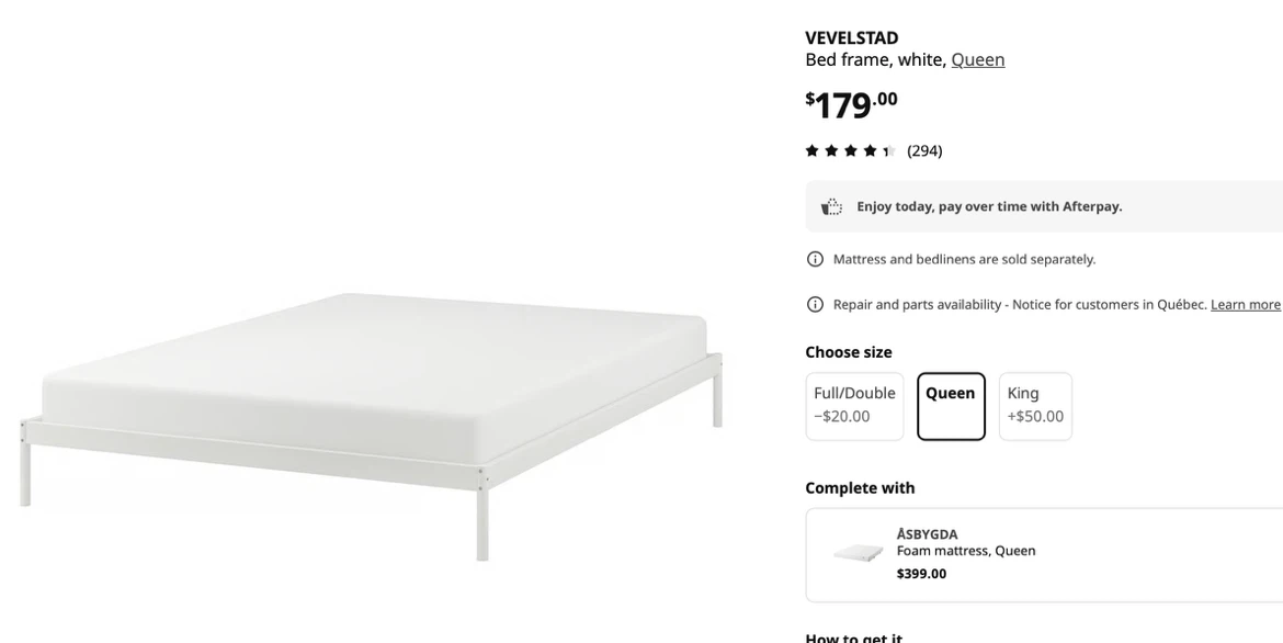 White IKEA bed frame - Queen - photo 2