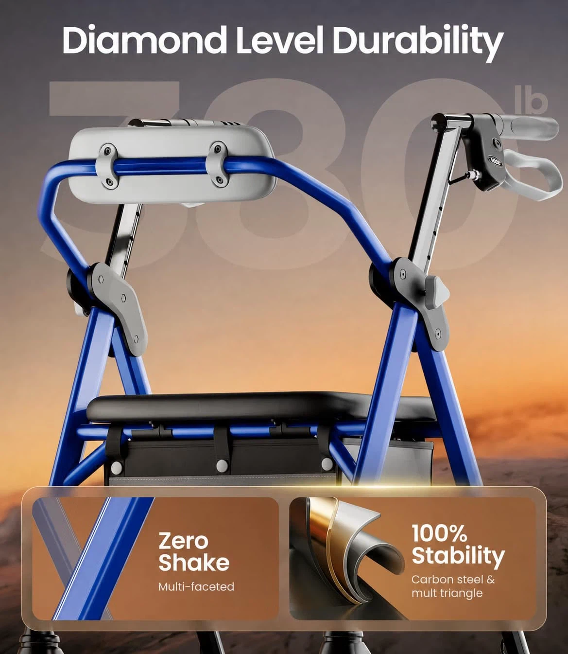 VOCIC Blue Rollator Walker - photo 4