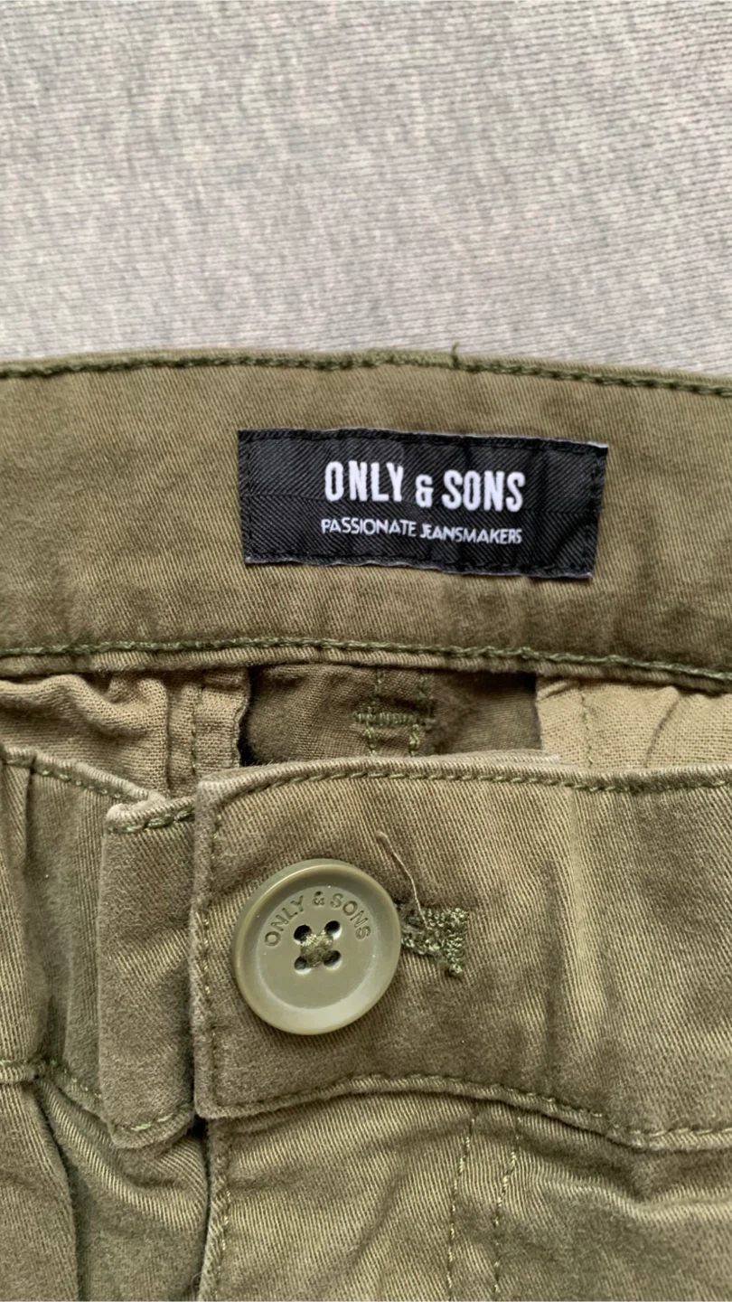 Only & Sons Olive Green Cargo Cuff Pants W32 L34 🏈 - photo 3