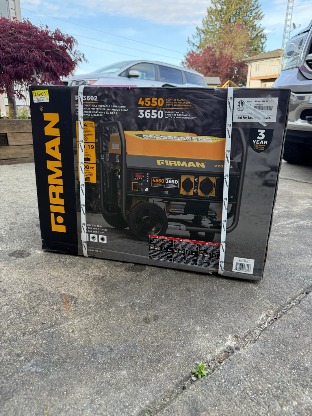 Firman P03602 Portable Gas Generator - photo 2
