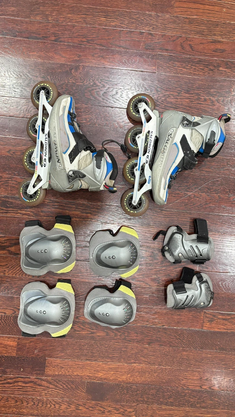 245mm, Salomon Inline Skates with Protective Gear Set