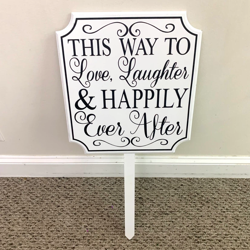 Wedding Event Sign Decorative Wood Decor Sign with Stake