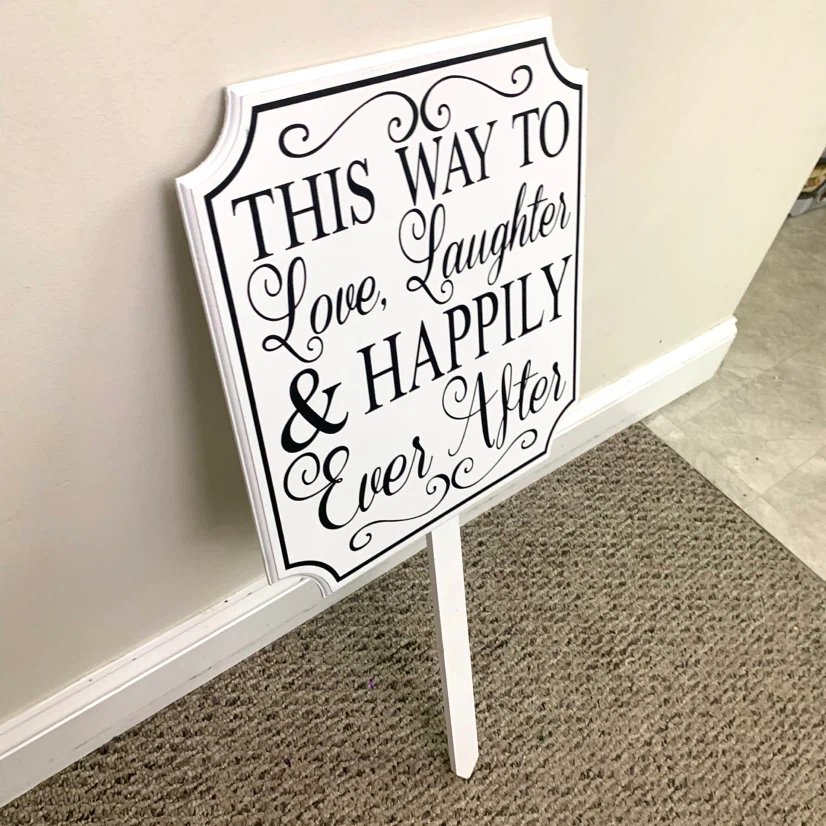 Wedding Event Sign Decorative Wood Decor Sign with Stake - photo 3