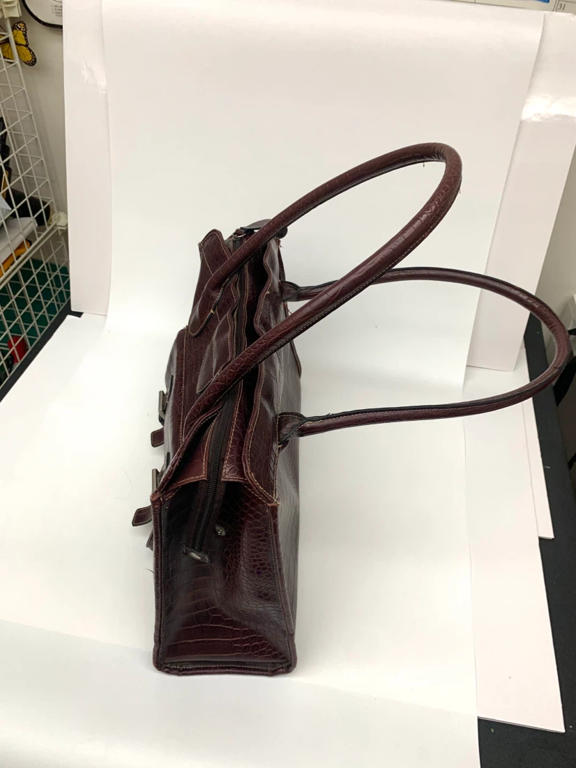 Merona Brown Faux Croc Handbag - photo 5