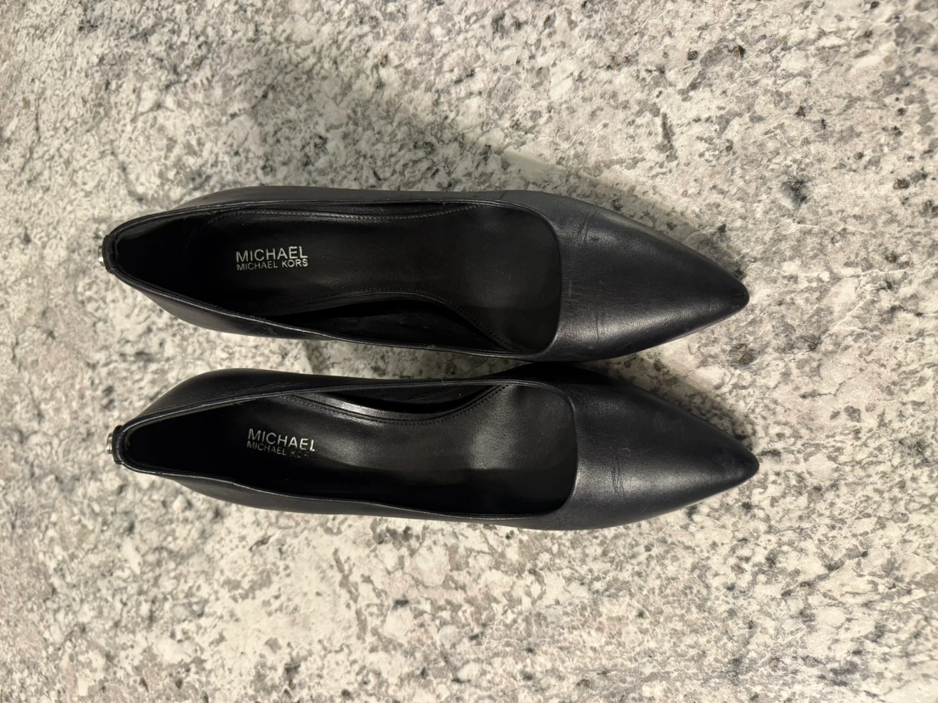 Michael Kors Black Leather Pointed Toe Heels