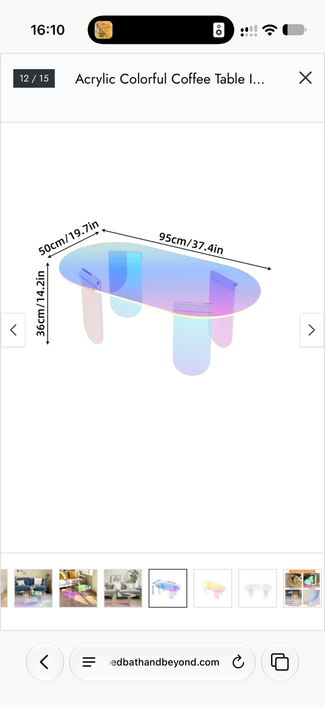 Iridescent Acrylic Coffee Table - photo 2