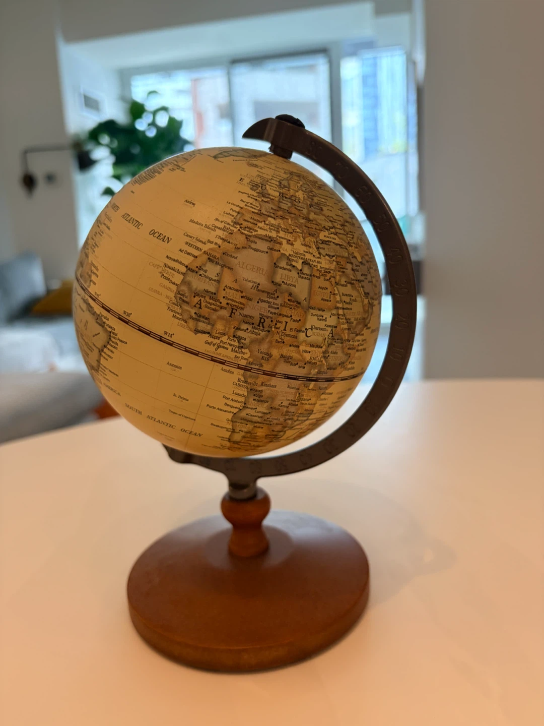 Decorative World Globe with Wood Base