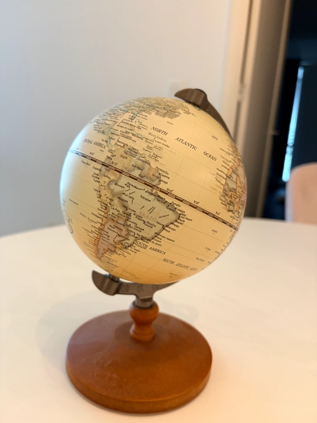 Decorative World Globe with Wood Base - photo 2