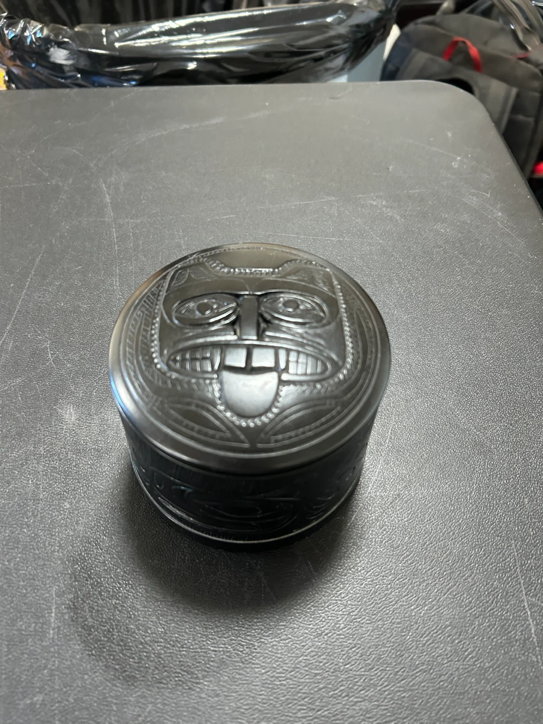 Indigenous Carved Stone Trinket Box
