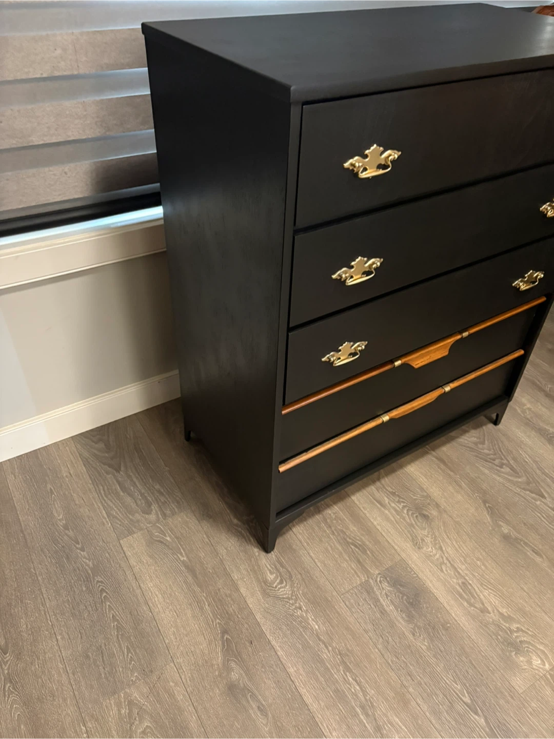 Sleek Black Mid-Century Modern Dresser / Chest of Drawers - photo 2