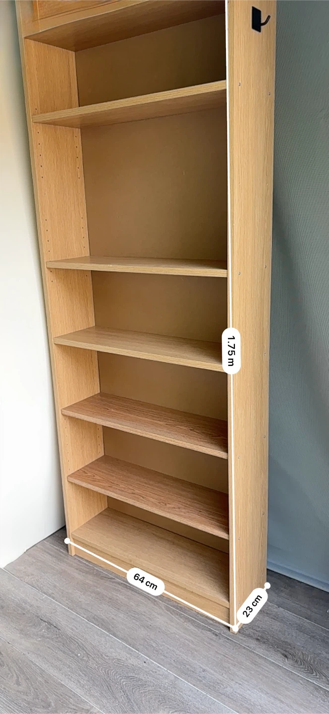 Light Wood Veneer Bookshelf - photo 2